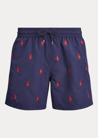 Short de Baño Polo Ralph Lauren Hombre Azul Marino / Rojos - 5½-Inch Traveler - YDLXG3560